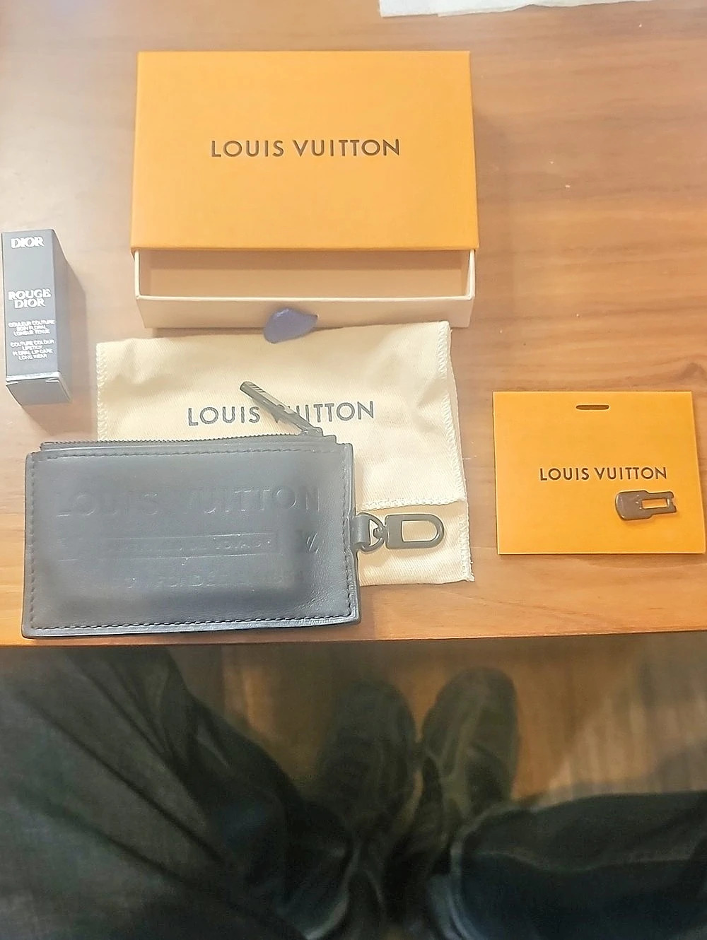 Louis Vuitton Coin Card Holder Black with Clasp